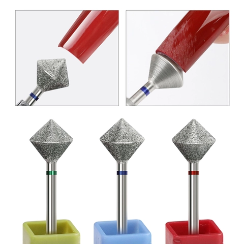 Punte Per Fresa Unghie Diamantate Testa Di Levigatura Romboidale Strumenti Professionali Manicure Pedicure Per Rimozione Cuticole Pelle Morta