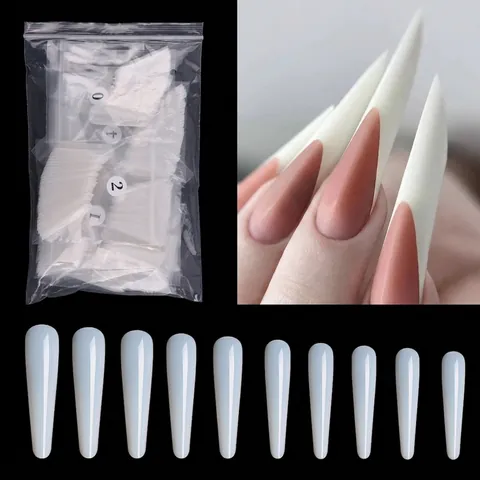 Lange Stiletto Diamant Form Künstliche Nägel Zum Aufkleben Full Cover Falsche Nägel Tipps Maniküre Kunst Deko ABS Nagel Patches