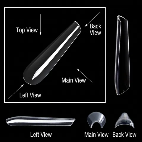 Lange Stiletto Diamant Form Künstliche Nägel Zum Aufkleben Full Cover Falsche Nägel Tipps Maniküre Kunst Deko ABS Nagel Patches