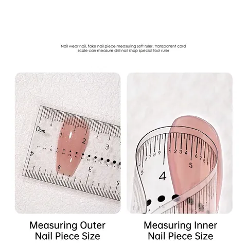 Transparent Soft Ruler For Nail Art Measuring Flexible Dual Scale Precise Manicure Tool For Press On Nails