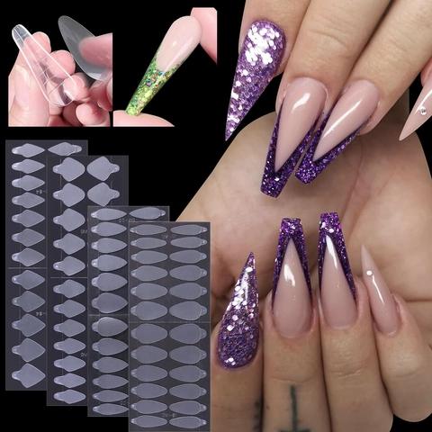 Forme Duali Per Estensione Unghie Trasparenti Stampo In Plastica Riutilizzabile Con Scala Per Manicure Fai Da Te