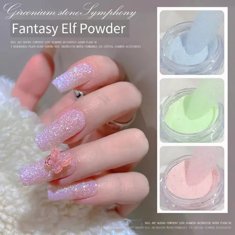 Polvere Glitter Per Unghie Fantasy Elf Aurora Iridescente Sabbia Di Zucchero Pigmento Cromato Brillante Decorazione