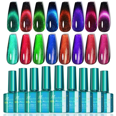 Cat Eye Gel Nagellack Magnetisch 12D Laser Funkelnd Nail Art Soak Off UV LED Geheilt Edelstein Effekt