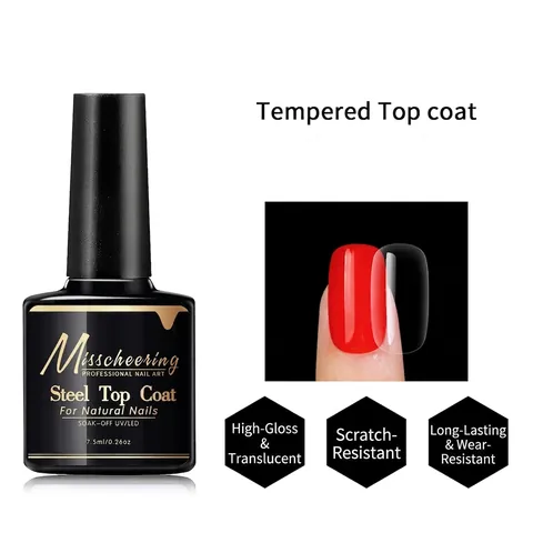 Functional Nail Gel Base Coat And No Wipe Top Coat Soak Off UV LED Cured Reinforcement Matte Tempered Finish