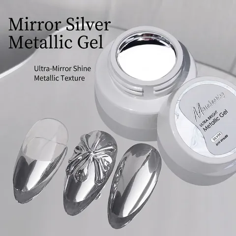 Mirror Metallic Gel Polish For Nail Art Silver Gold High Gloss UV LED Cured Drawing Painting Lacquer For Women