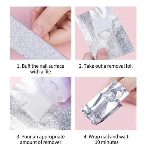 Envolturas De Papel De Aluminio Para Quitar Esmalte De Uñas Con Almohadillas De Algodón Herramientas De Remojo Gel Accesorios De Manicura Profesionales