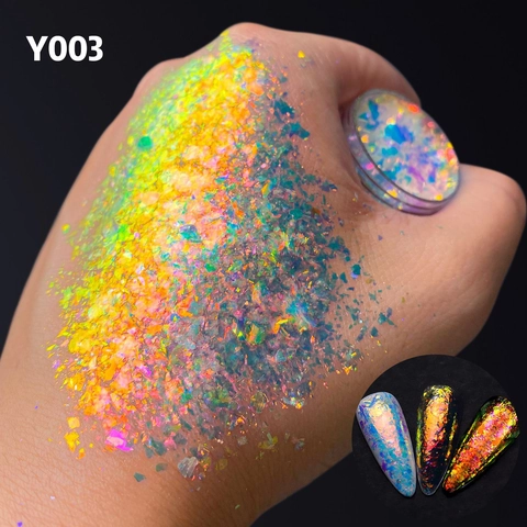 Polvere Glitter Per Unghie Aurora Paillettes Iridescenti Fiocchi Di Cristallo Di Ghiaccio Polarizzati Per Decorazione Manicure