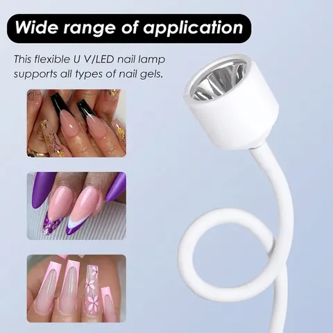 Mini Lámpara De Uñas UV LED USB Cuello De Cisne Flexible Luz De Fototerapia De Manicura Portátil Para Esmalte De Gel