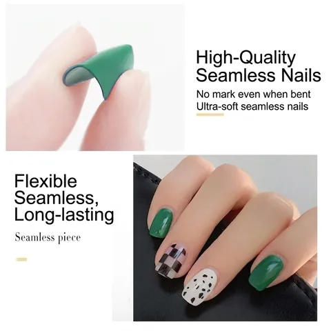Unghie Finte A Pressione Flessibili Punte Per Unghie Artificiali Senza Cuciture Per Manicure Bellezza DIY