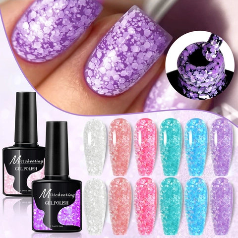 Vernis À Ongles Gel Paillettes Sakura Paillettes De Rêve Flocons Irréguliers UV LED Soak Off Pour Salon DIY Nail Art