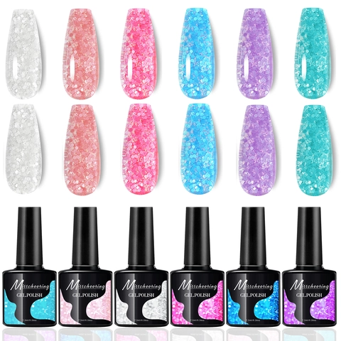 Vernis À Ongles Gel Paillettes Sakura Paillettes De Rêve Flocons Irréguliers UV LED Soak Off Pour Salon DIY Nail Art