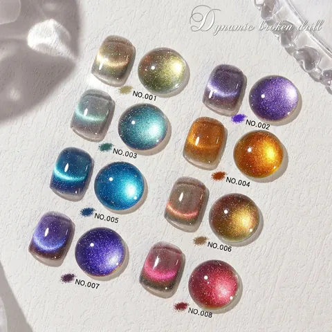 Smalto Per Unghie Gel Cat Eye Magnetico Glitter Luccicante Effetto Diamante Soak Off UV LED Manicure Professionale