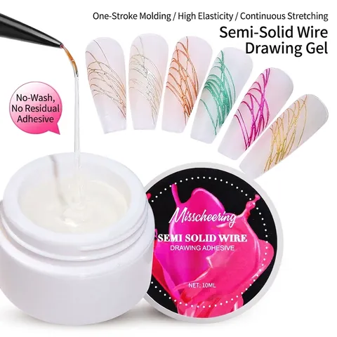 Semi Solid Spider Gel Nail Art Draadtrekken Hoge Elasticiteit Veegvrij Snijlijm Voor Strass DIY Ontwerp