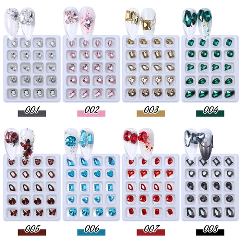 Strass Per Unghie Forme Miste Cristallo K9 Ciondoli Zircone Colorati Per Decorazioni Manicure Professionale Fai Da Te