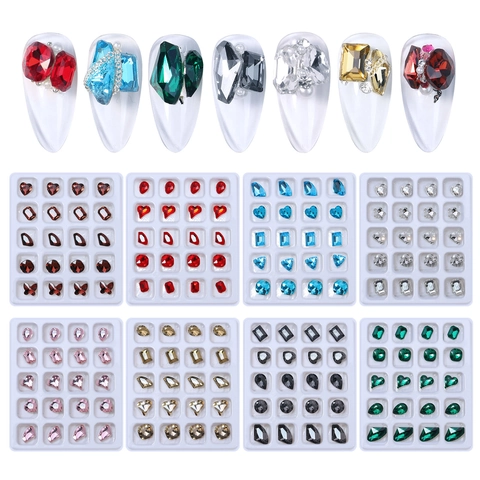 Strass Per Unghie Forme Miste Cristallo K9 Ciondoli Zircone Colorati Per Decorazioni Manicure Professionale Fai Da Te