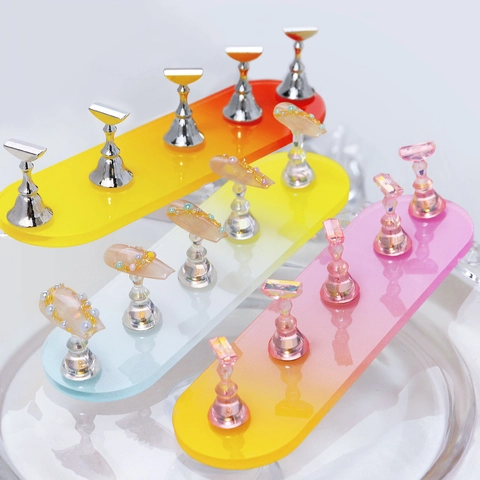 Support De Présentation Magnétique Pour Nail Art Base En Acrylique Dégradé Support D'entraînement Manucure Salon