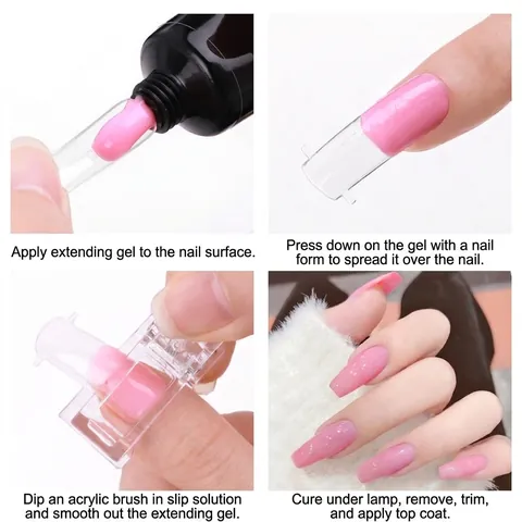 Polygel Nail Extension Clips Clear Plastic Shaping Fixing Tool For Finger Manicure DIY Art Salon Reusable