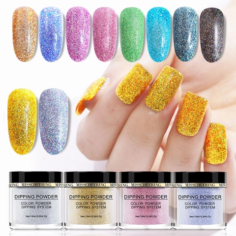 Nagel Dipping Poeder Glitter Holografisch Glimmer Manicure Stof Voor DIY Salon Kunst Decoratie Professioneel