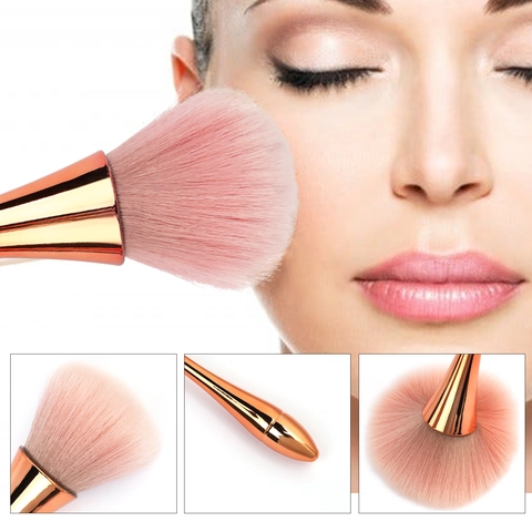 Nagelstaubbürste Weiche Kunstfaser Make-up Puder Rouge Pinsel Mit Ergonomischem Metallgriff Für Maniküre Pediküre