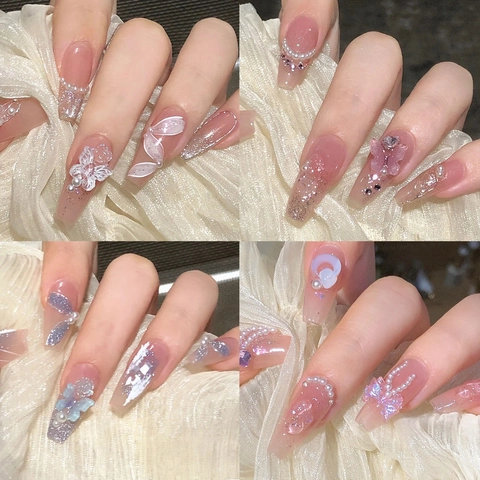 3D Butterfly Bow Nail Art Decorations Iridescent Aurora Resin Charms For Manicure DIY Craft Japanese Style