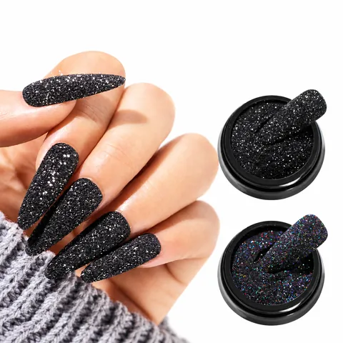 Σκόνη Glitter Για Nail Art Εφέ Ζάχαρης Starlight Υφή Μαλλιού Ματ Λαμπερή Άμμος Γυαλιού Για Διακόσμηση Μανικιούρ DIY