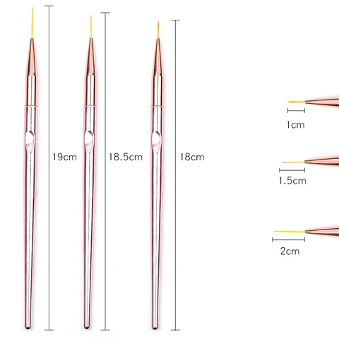 Επαγγελματικά Πινέλα Nail Art Liner Στυλό Ζωγραφικής Με Πολύ Λεπτή Μύτη Μεταλλική Λαβή Rose Gold Εργαλεία Μανικιούρ