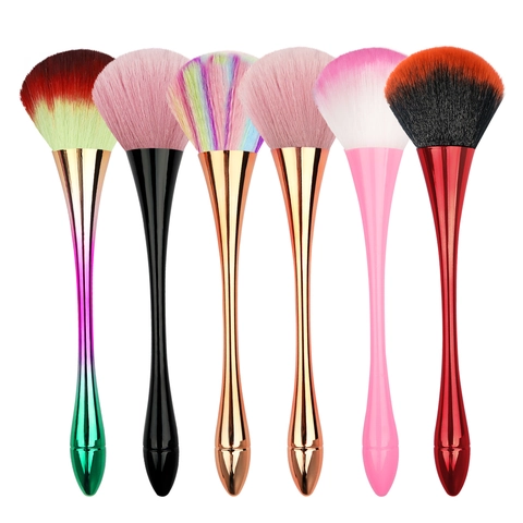Nagelstaubbürste Weiche Kunstfaser Make-up Puder Rouge Pinsel Mit Ergonomischem Metallgriff Für Maniküre Pediküre
