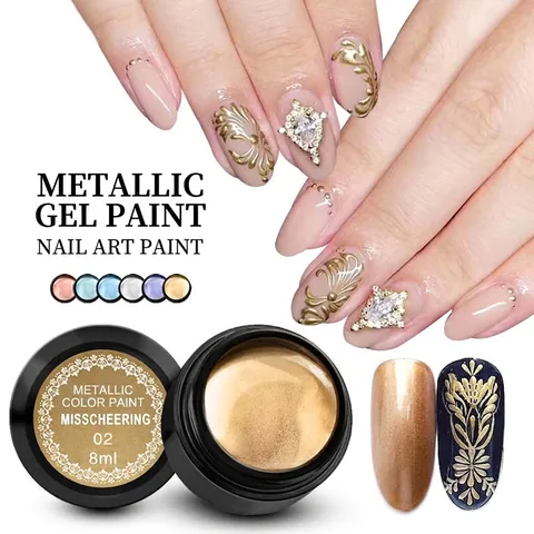 Gel Per Pittura Metallica Effetto Specchio Nail Art Disegno Cromo Linea Smalto Per Polimerizzazione UV LED Alta Saturazione