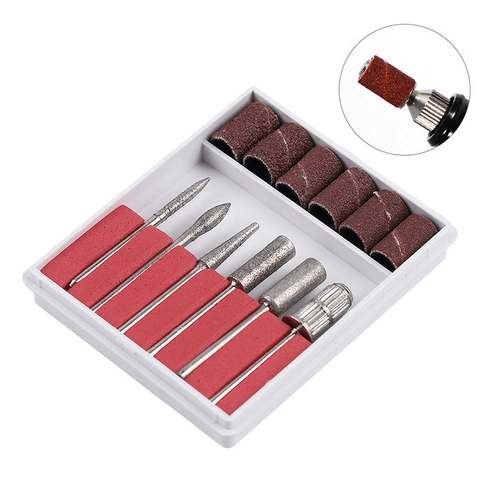 Stainless Steel Nail Drill Bits And Sanding Bands Manicure Pedicure Tools Diamond Coated For Electric Nail File