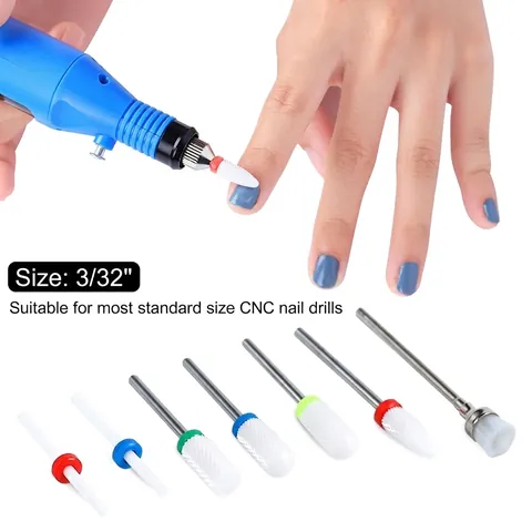 Nail Drill Bits Ceramic Tungsten Alloy Manicure Grinding Polishing Tools Professional Salon Home Use High Efficiency