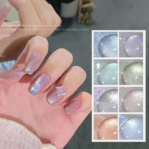 Esmalte De Uñas En Gel Ojo De Gato Aurora Magnético Brillo Soak Off Curado Por UV LED Manicura Profesional