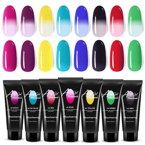 Thermische Kleurveranderende Nagelverlengingsgel Snelle Opbouw Kristal UV LED Acryl Gel Voor DIY Manicure
