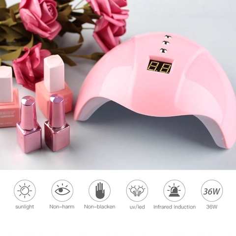 36W UV LED Nail Lamp Portable USB Powered Dryer Smart Induction Digital Display Curing Light For Gel Polish Professional