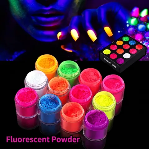 Fluorescerend Nagelpoeder UV Glow Neon Lichtgevende Manicure Decoratie Meerdere Kleuren Pigment Voor Nail Art
