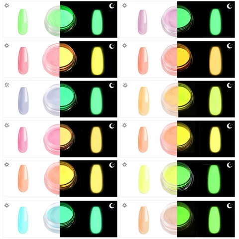Polvere Luminosa Per Unghie Fluorescente Pigmento Neon Decorazione Per Manicure Professionale DIY Colorata