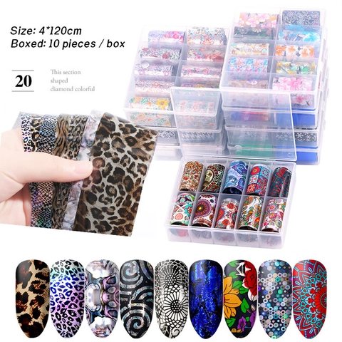 Adesivi Per Trasferimento Nail Art Carta Cielo Stellato Marmo Motivo Animale DIY Manicure Decorazione Salone Casa
