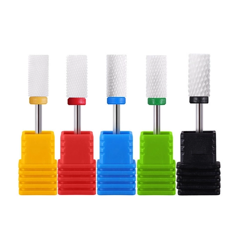 Ceramic Nail Drill Bit Professional Manicure Tool For Electric Nail Grinder Pedicure Gel Removal White Zirconia Head
