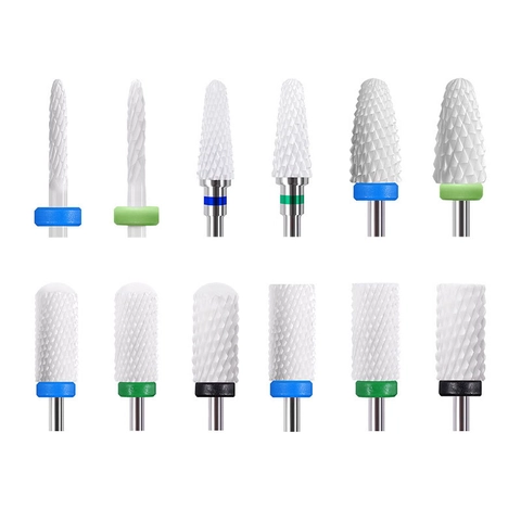 Punta Per Fresa Unghie In Ceramica Strumento Professionale Per Manicure Pedicure Rimozione Gel Testina In Zirconia Bianca