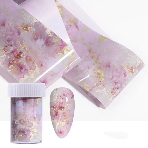 Nail Art Transfer Foil Marble Pattern Starry Sky Manicure DIY Decoration Paper Holographic Ink Wash Style