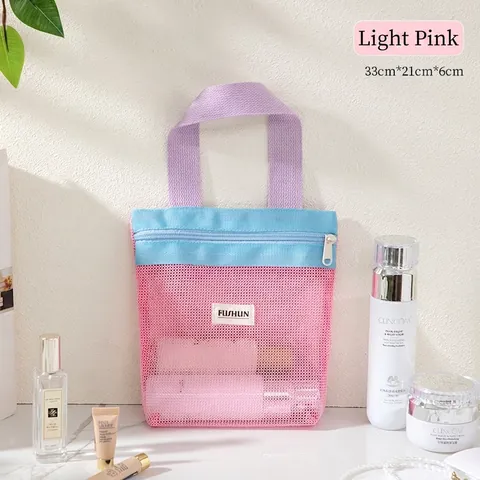 Tragbare Netz Kosmetiktasche Große Kapazität Reise Kulturbeutel Organizer Reißverschluss Make-up Beutel Für Damen Herren