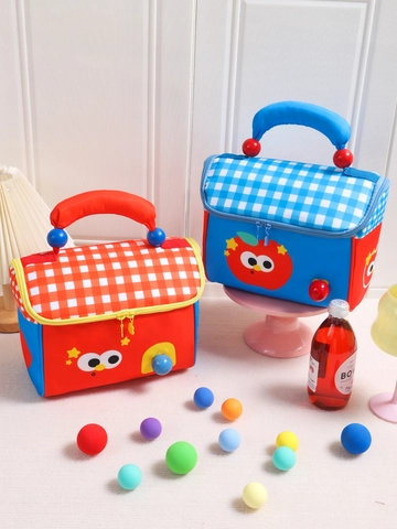 Bolsa de Almuerzo Aislada con Forma de Casa de Dibujos Animados Bolsa Bento Térmica Portátil para Niños Estudiantes Escuela Picnic Bolsa de Almacenamiento Impermeable