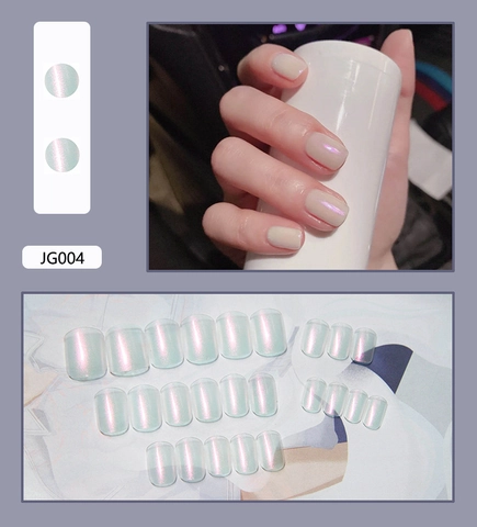 Uñas Postizas Press On Rosa Aurora Degradado Perla Artificial Ultra Delgadas Impermeables Para Mujeres Decoración De Manicura