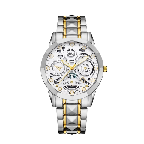 Men Business Quartz Watch Stainless Steel Waterproof Skeleton Design Fashion Casual Wristwatch