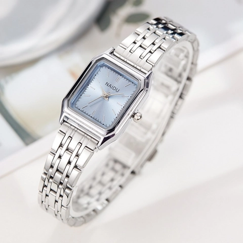 Women Quartz Watch Square Stainless Steel Alloy Link Bracelet Waterproof Elegant Fashion Minimalist Analog Wristwatch