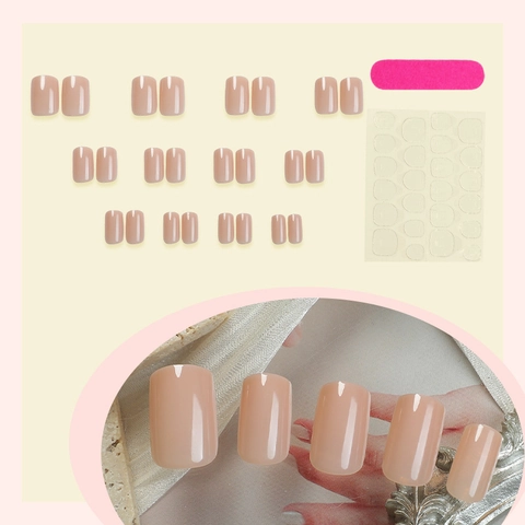 Unghie Finte Da Premere Corte Quadrate Tonde Rosa Nude Lucido Tinta Unita Unghie Artificiali Per Donna Manicura Fai Da Te