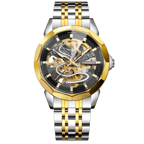 Skeleton Mechanical Watch For Men Automatic Stainless Steel Strap Luminous Waterproof Fashion Luxury Business Wristwatch