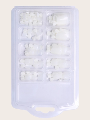 Glänzende Weiße Zum Aufdrücken Zehennägel ABS Material Vollabdeckung Falsche Fußnägel DIY Maniküre Für Frauen