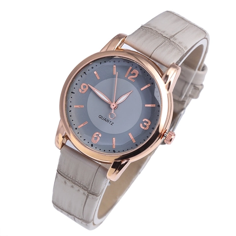 Damen Quarzuhr Eleganz Roségold Legierung Gehäuse Krokodil Prägung Lederarmband Modische Armbanduhr Für Frauen Studentin
