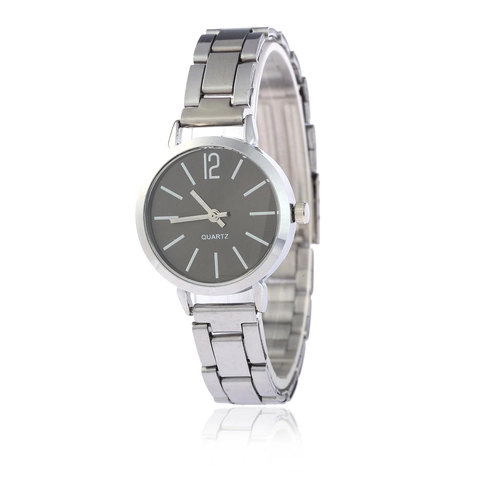 Women Quartz Watch Simple Round Dial Alloy Link Bracelet Analog Display Casual Fashion Wristwatch