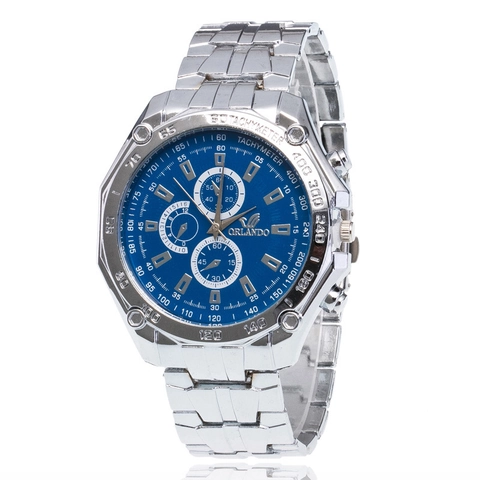 Herren Business Casual Quarz Armbanduhr Mode Edelstahlband Mehrere Hilfszifferblätter Tachymeter Lünette